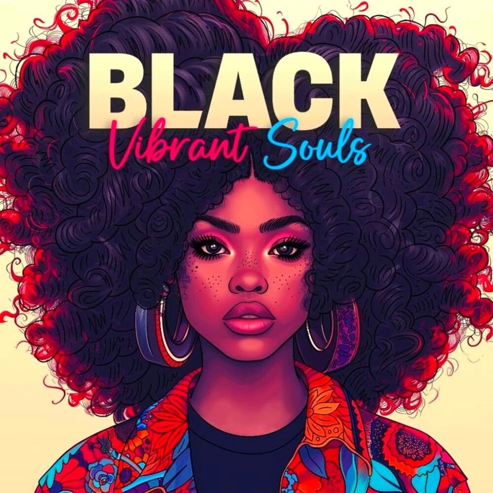 Adult Coloring Book - Black Vibrant Souls